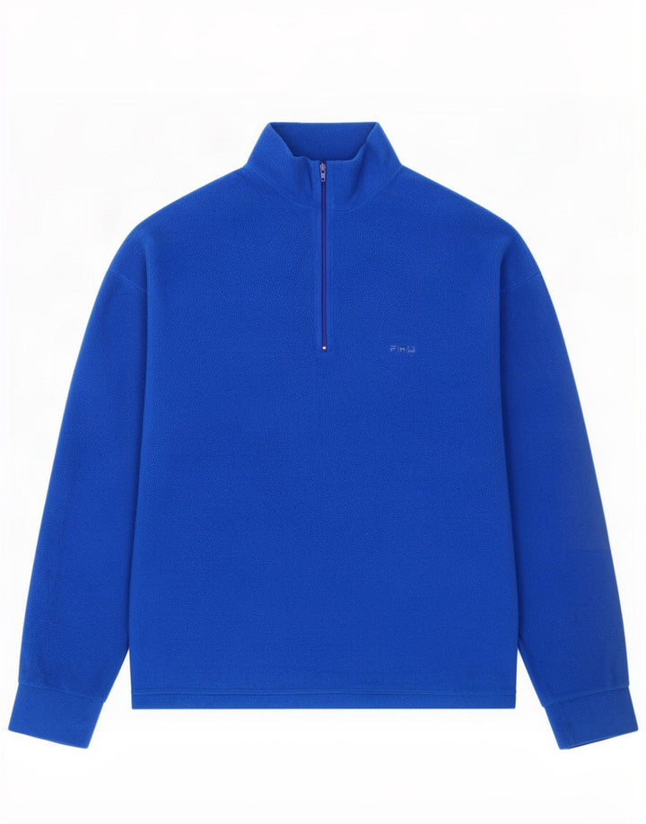Fila Jersey de forro polar con cuello y cremallera para hombre IT 52 Poliéster azul grande