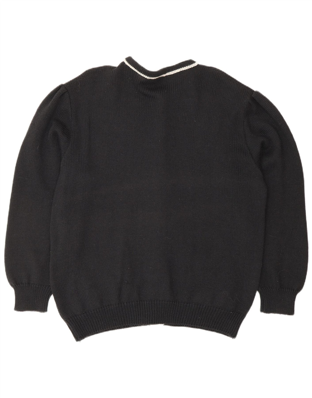 JORG PETERSON Suéter tipo cárdigan para mujer EU 42 Lana floral negra grande