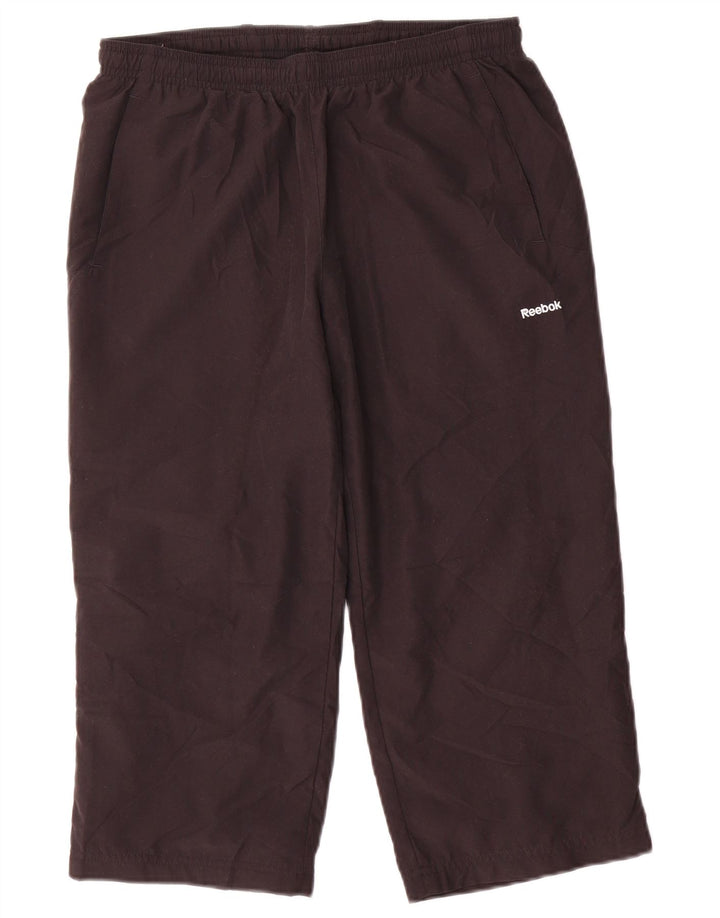 Reebok Pantalones Capri para Mujer UK 10 Small Poliéster Negro