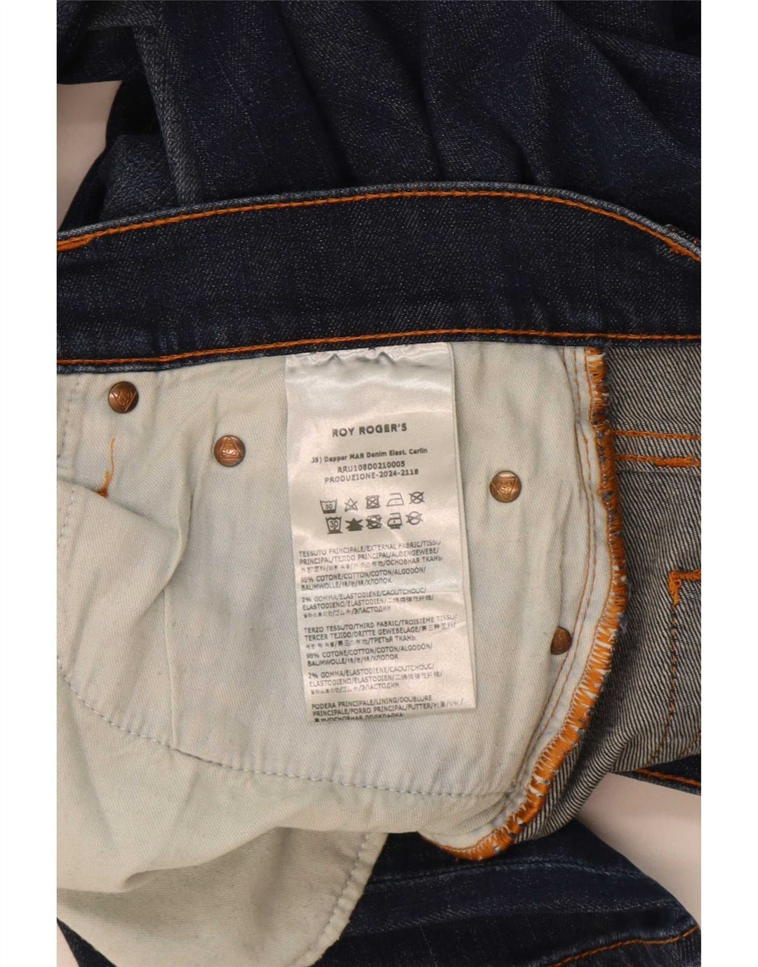 Roy Rogers Vaqueros ajustados para hombre W35 L30 Algodón azul
