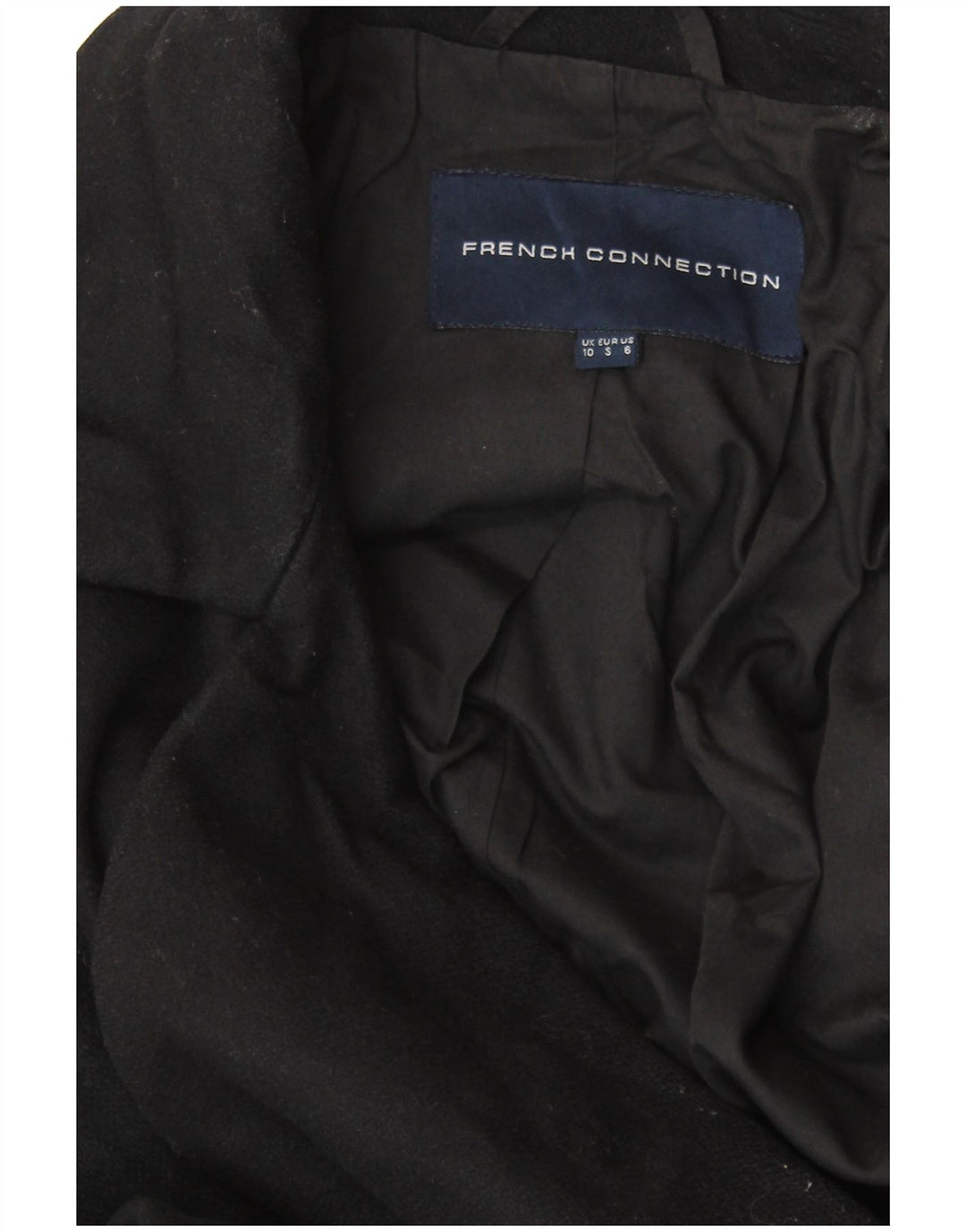 FRENCH CONNECTION Abrigo abierto extragrande para mujer UK 10 Small Black