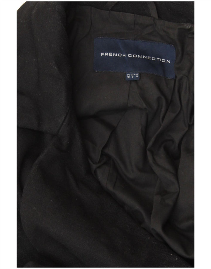FRENCH CONNECTION Abrigo abierto extragrande para mujer UK 10 Small Black