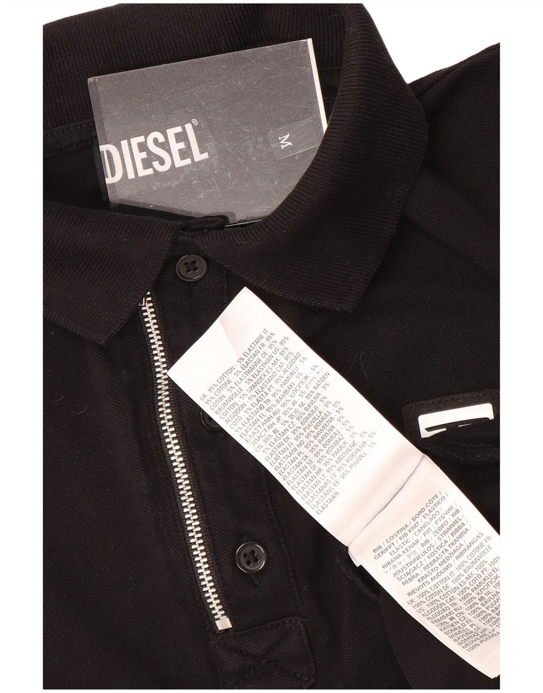 DIESEL Polo Hombre Algodón Negro Mediano