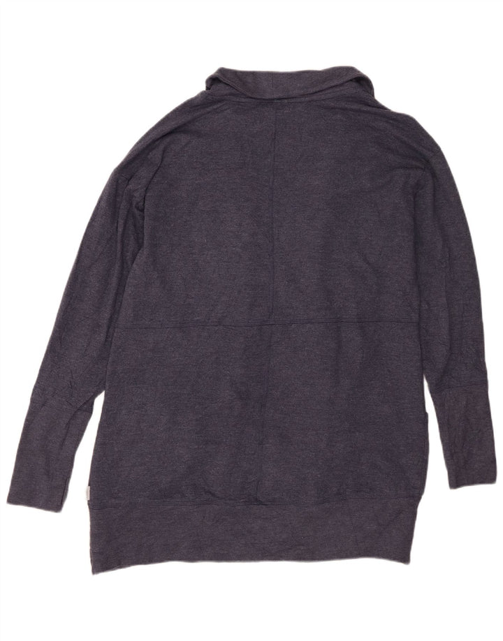 EDDIE BAUER Suéter tipo cárdigan abierto largo para mujer Reino Unido 14 Azul marino mediano