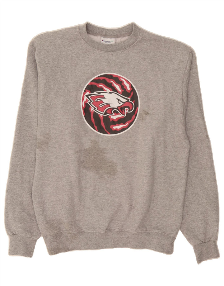 CHAMPION Mens Graphic Sweatshirt Jumper Medium Grey Vintage Champion and Second-Hand Champion from Messina Hembry 