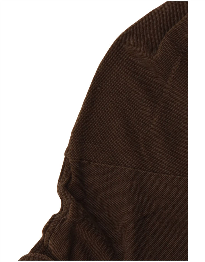LACOSTE Polo de manga larga para hombre talla 5 grande algodón marrón