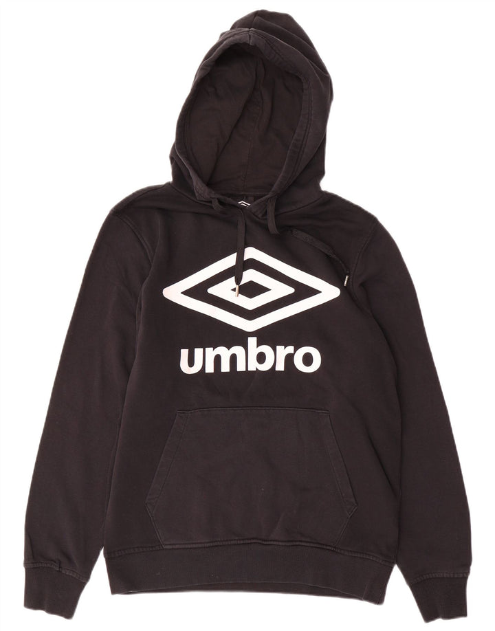 UMBRO Hombre Sudadera Con Capucha Gráfica Jersey De Algodón Negro Mediano