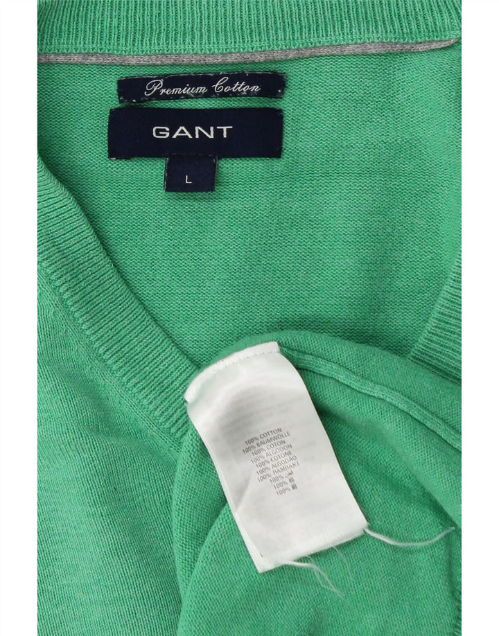 GANT Jersey De Punto Con Cuello En V Grande Verde Algodón Hombre