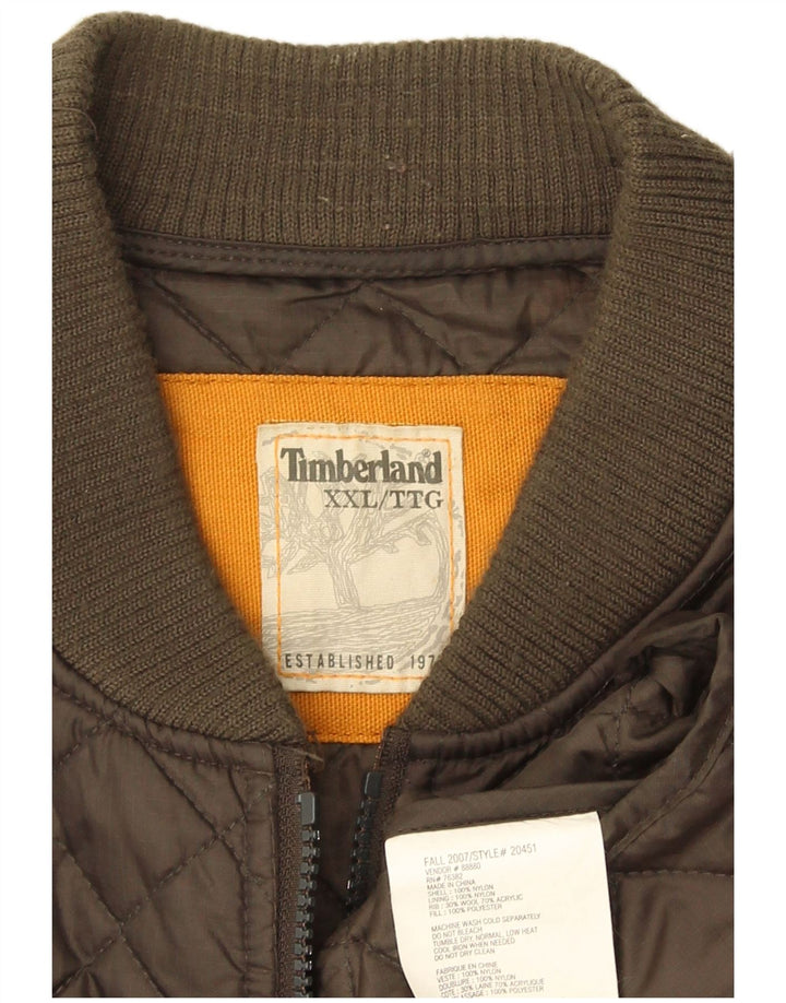 Timberland Chaqueta acolchada para hombre UK 44 2XL Caqui Nylon