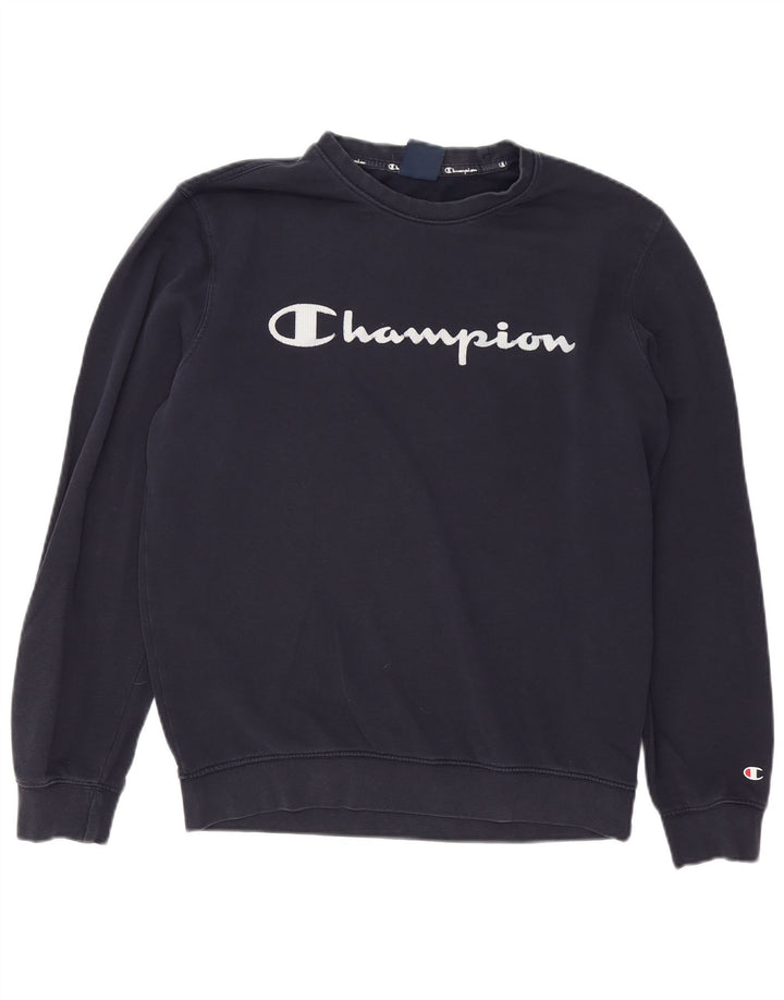 CHAMPION Sudadera gráfica para hombre Jumper Medium Azul marino Algodón