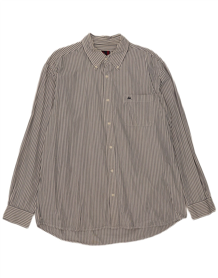 Camisa Kappa Hombre 3XL Algodón Blanco Rayas Pintadas