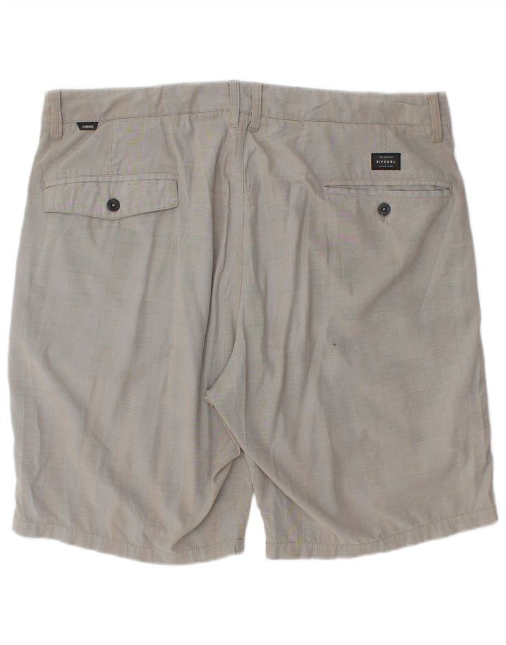 RIP CURL Pantalones cortos chinos para hombre W38 XL Gris a cuadros