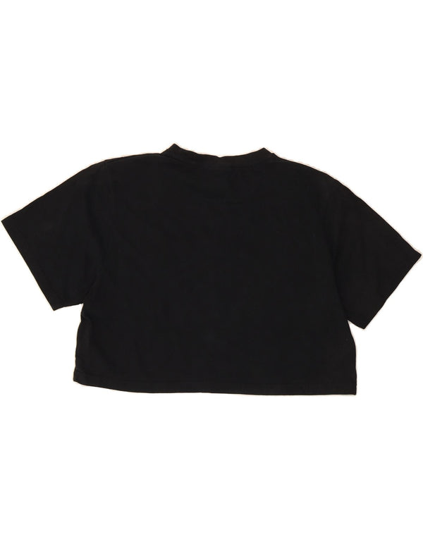 ELLESSE Womens Crop Graphic T-Shirt Top UK 14 Large Black