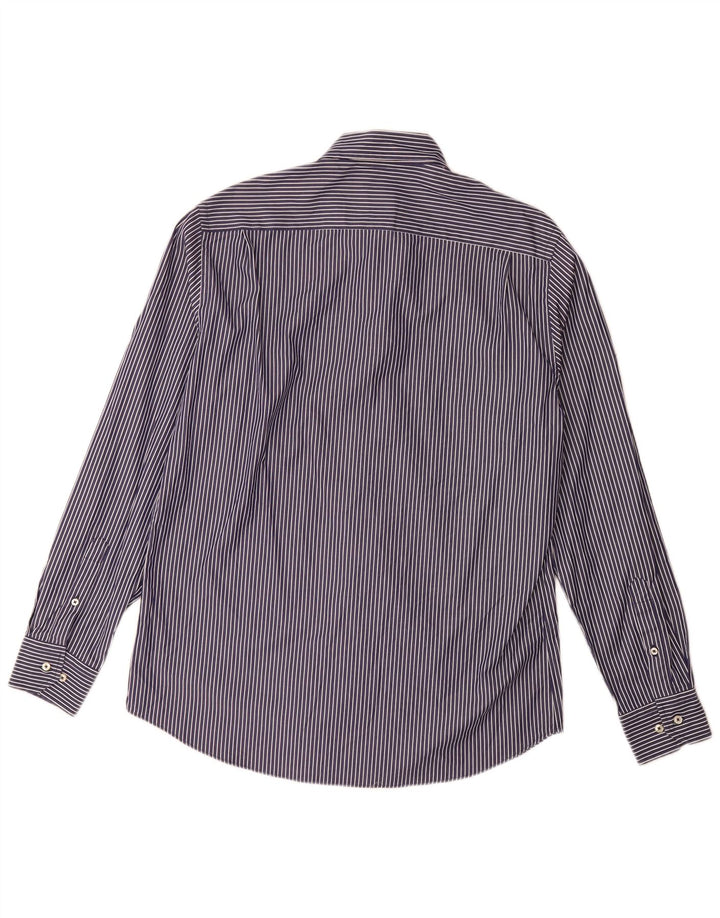 Camisa Massimo Dutti Hombre Large Azul Marino Raya diplomática Algodón
