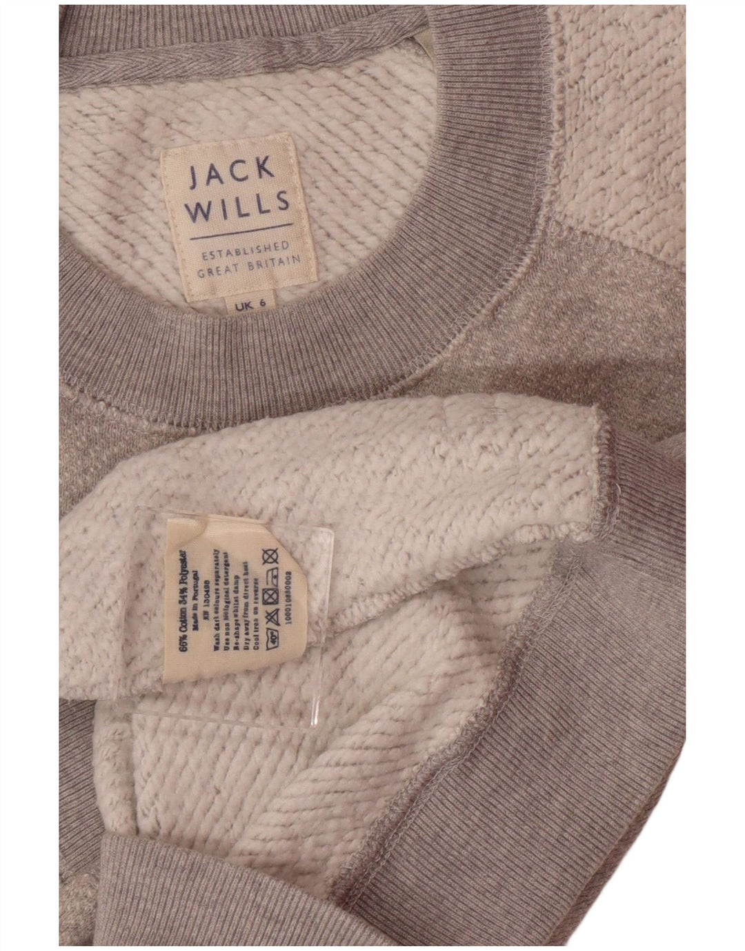 JACK WILLS Sudadera para mujer Jumper UK 6 XS Gris Colorblock Algodón