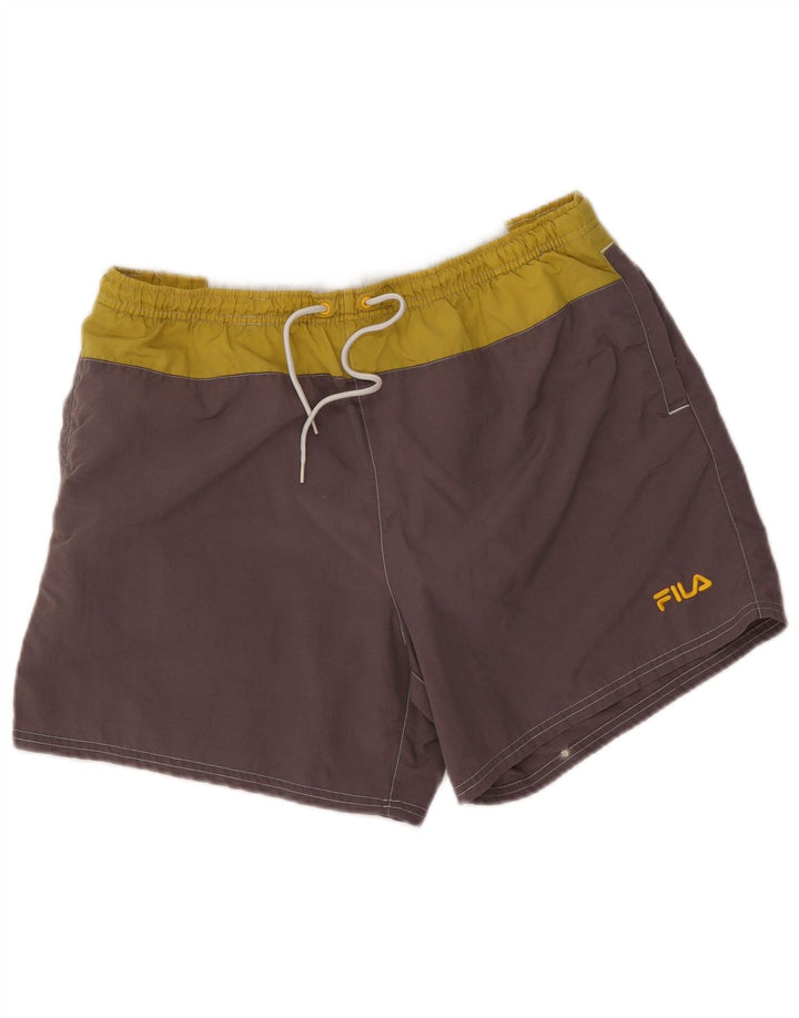Fila Bañador con gráfico para hombre, talla grande, color gris, poliamida