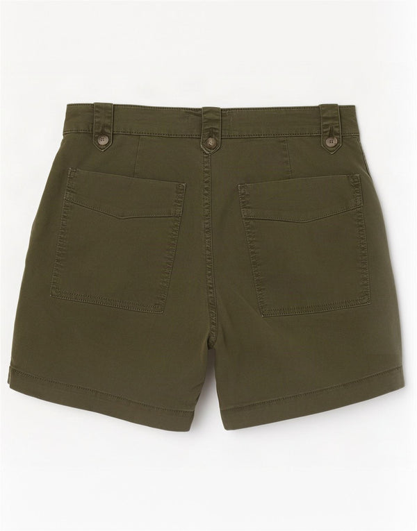 MINT VELVET Pantalones cortos chinos de cintura alta para mujer UK 10 Small W28 Algodón caqui