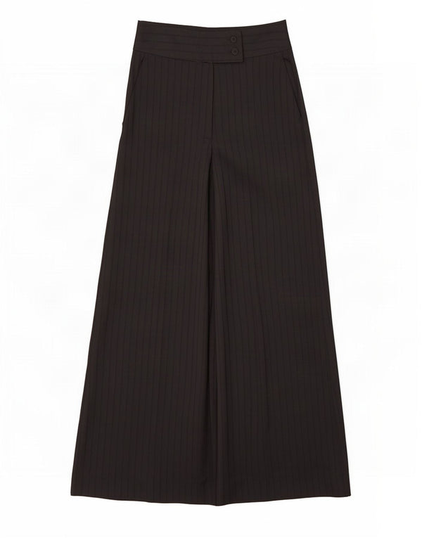 Zara Mujer Pantalones Casuales De Pierna Ancha Y Talle Alto XS W24 L29 Rayas Negras