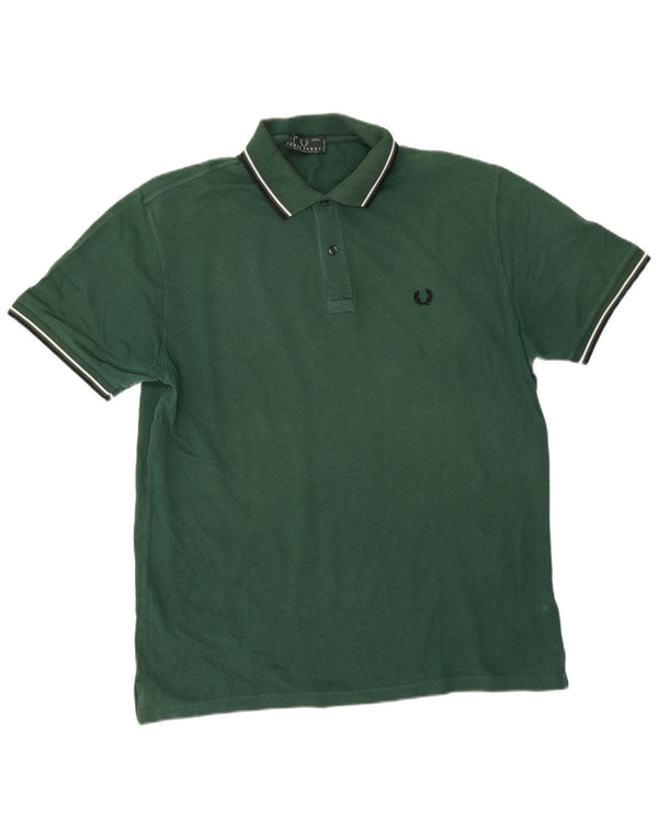 Fred Perry Polo Hombre XL Algodón A Rayas Verde