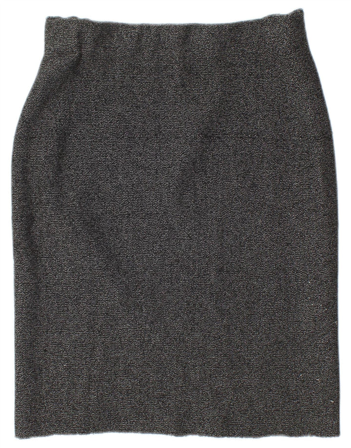 Zara Mujer Falda Lápiz De Punto Mediana W28 Gris Moteado