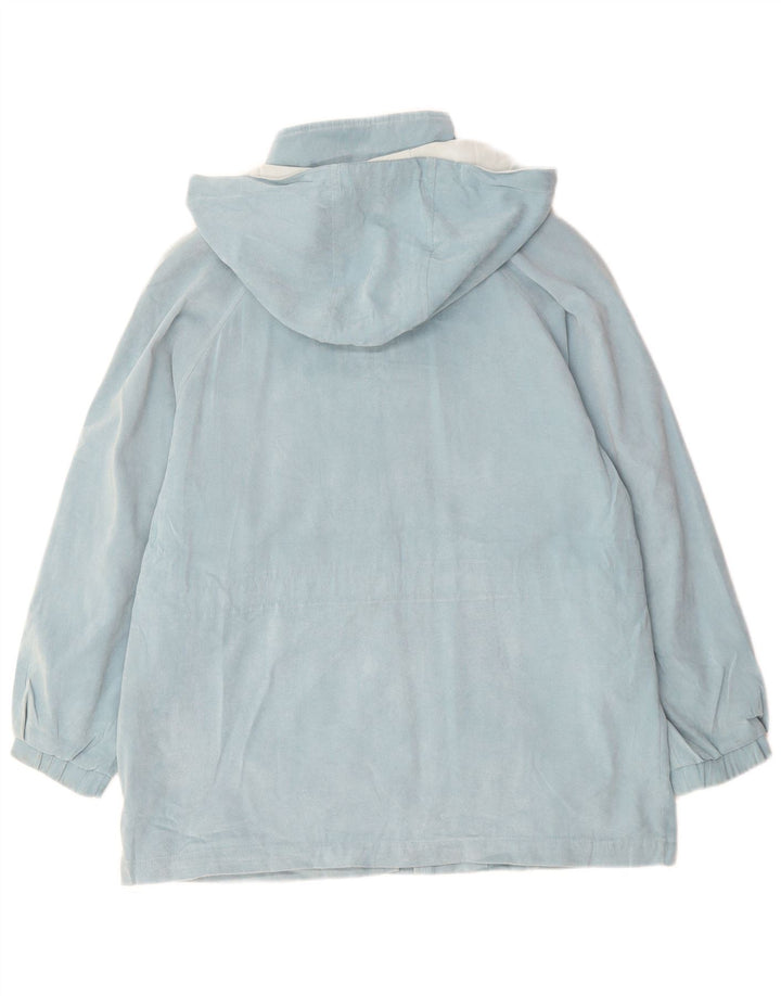 LONDON FOG Chaqueta cortavientos con capucha para mujer UK 46 Poliéster azul grande