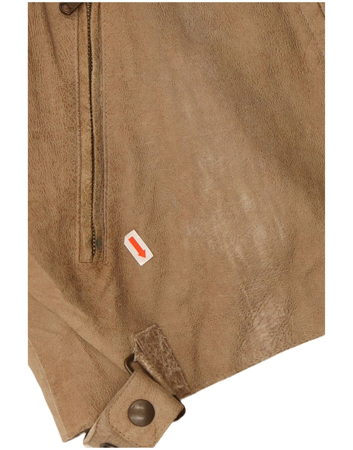 ANDREA D'AMICO Chaqueta de cuero para hombre IT 56 XL Cuero beige