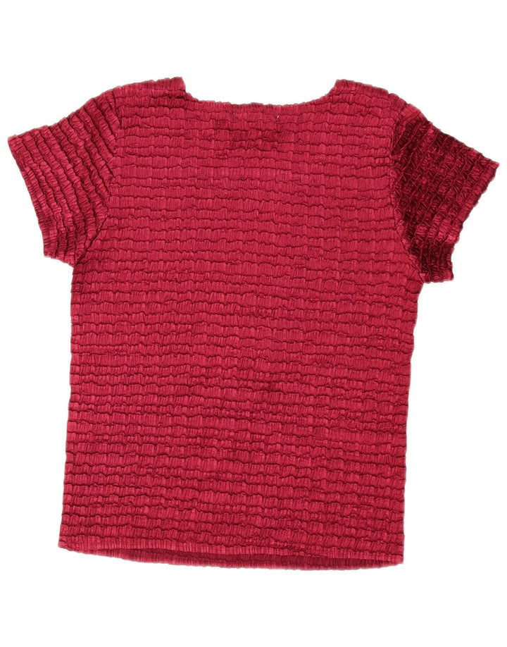 Blusa Vintage Mujer Top Talla Única Poliéster Burdeos