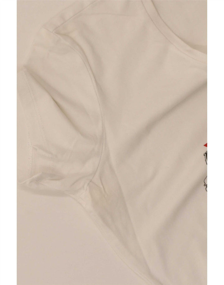 Guess Camiseta gráfica para mujer Top UK 12 Medium White
