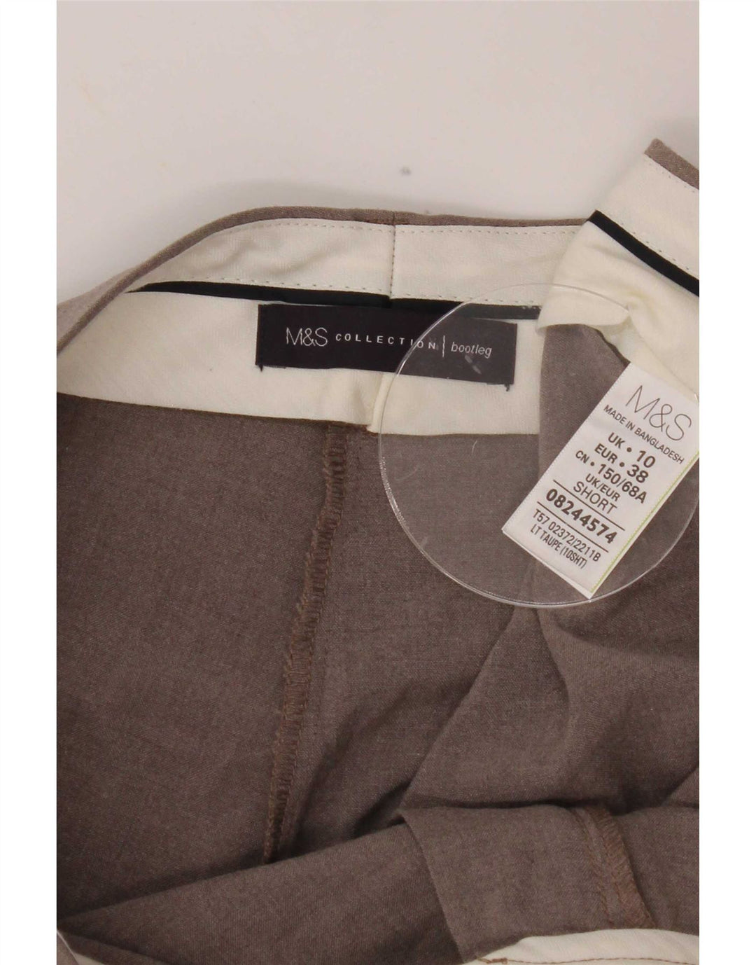 Marks & Spencer Pantalones de traje con corte de bota para mujer UK 10 Small W30 L27 Gris
