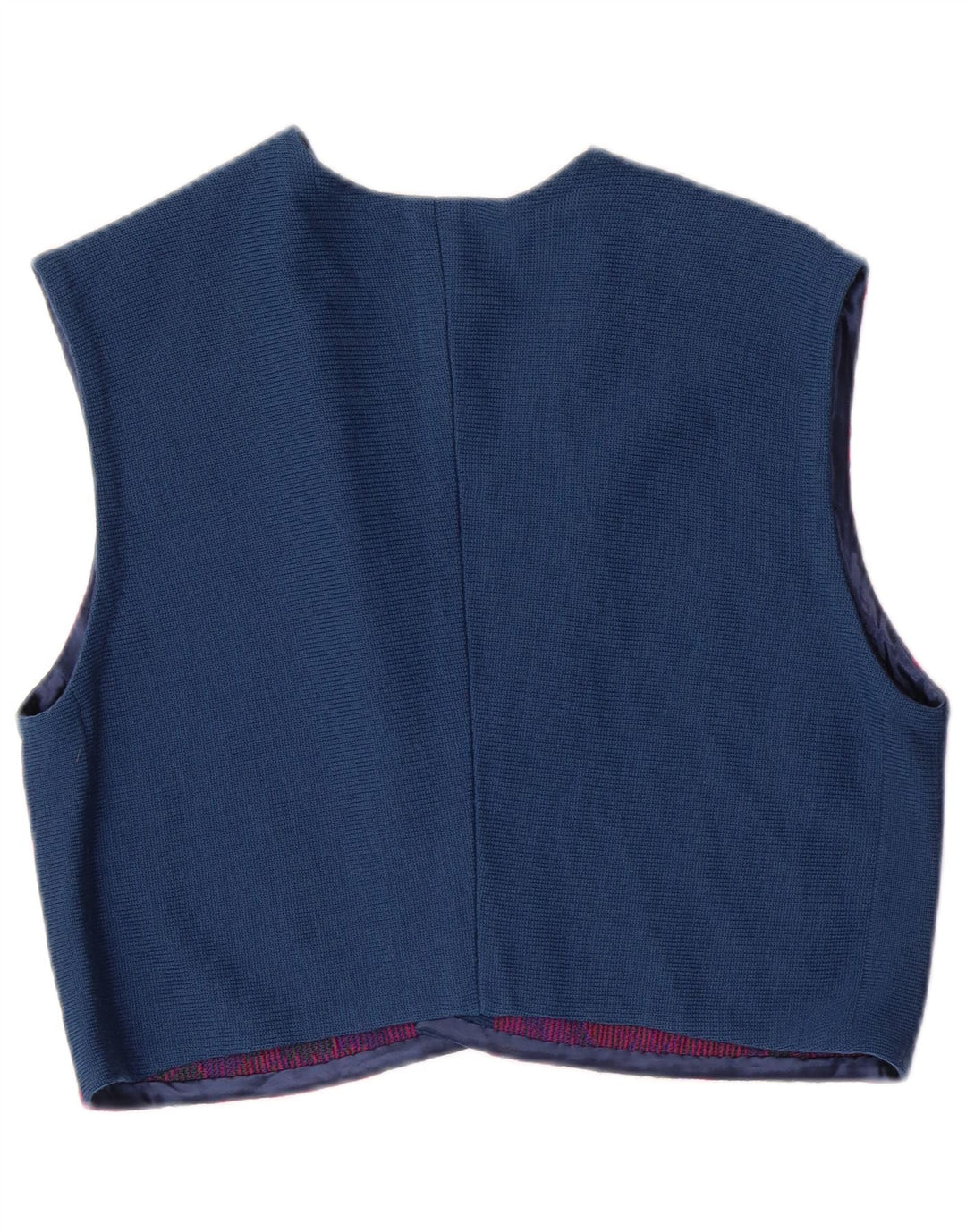 VINTAGE Conjunto de 3 piezas para mujer IT 46 Grande W26 Lana virgen floral azul marino