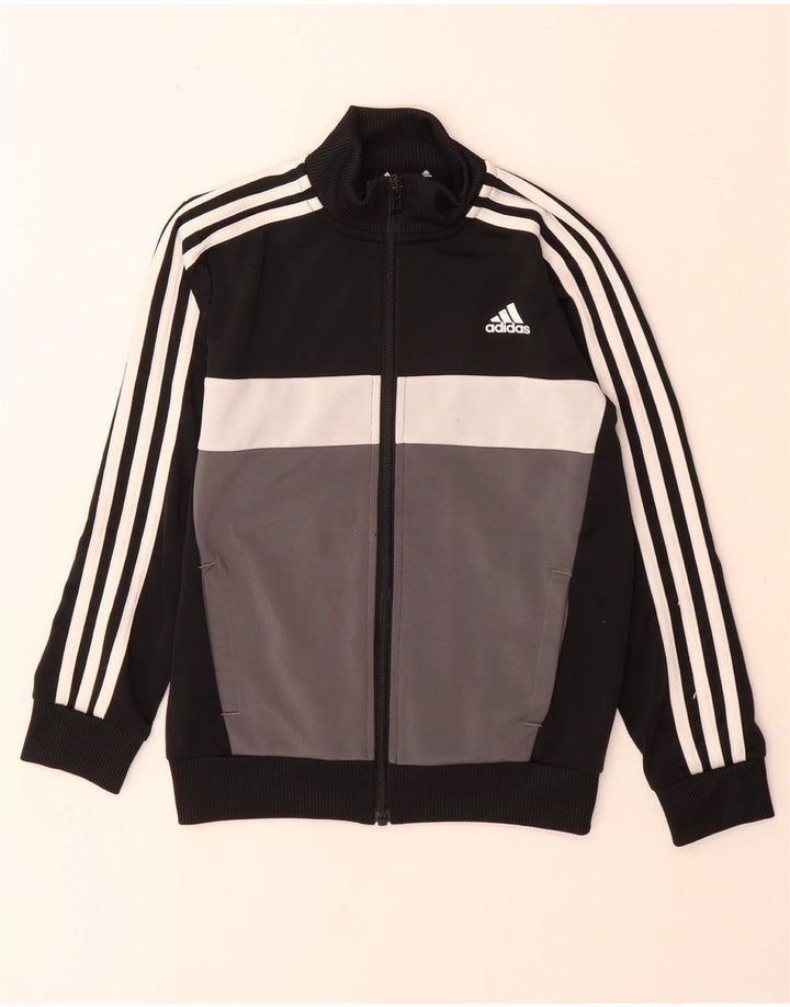 Adidas - Chaqueta de chándal para niño, 7-8 años, color negro, poliéster