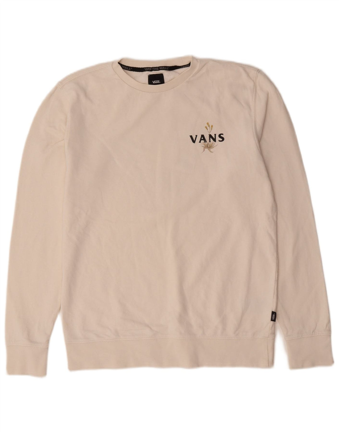 Vans Hombre Sudadera Gráfica Jersey Pequeño Algodón Blanco