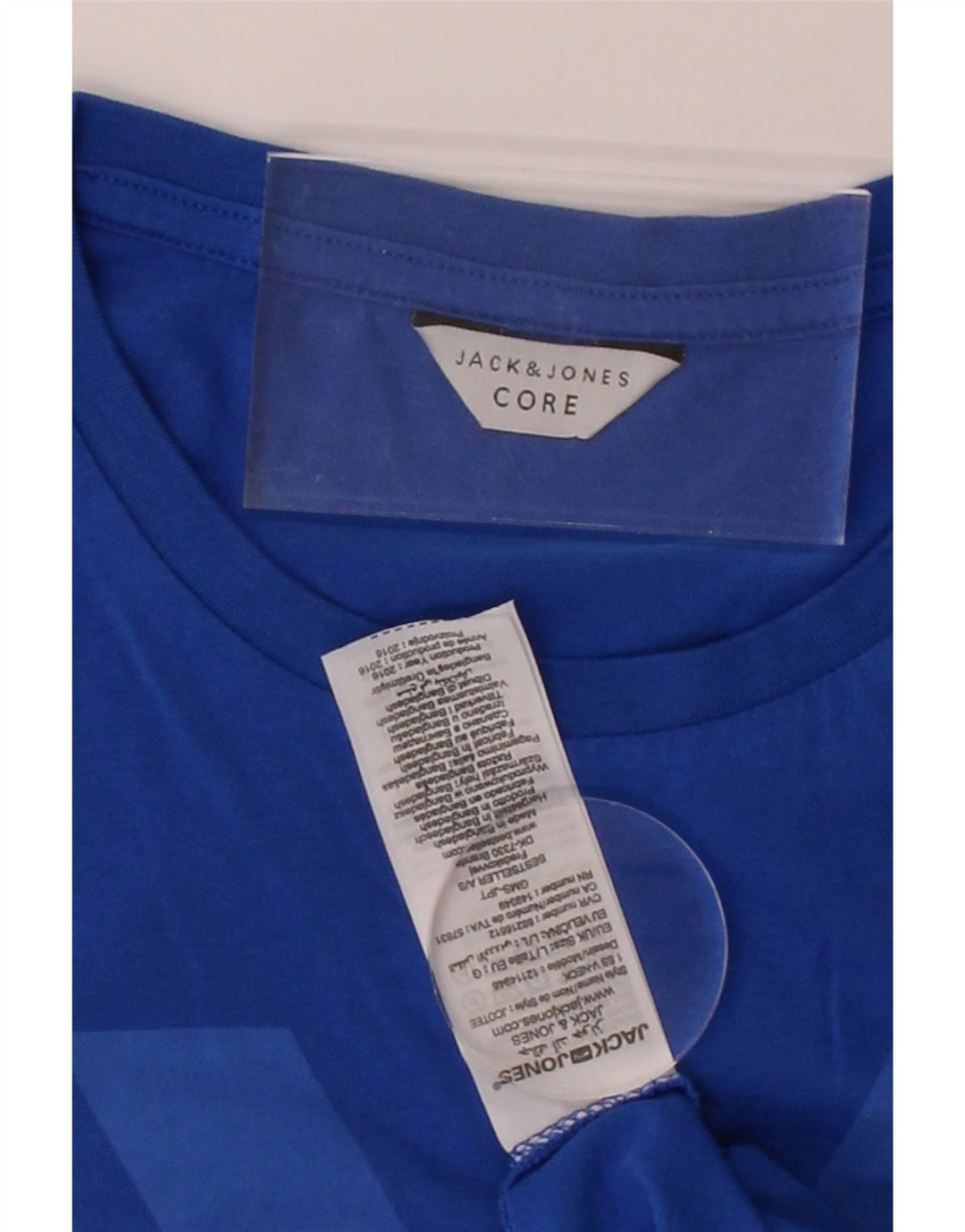 JACK & JONES Mens Graphic T-Shirt Top Large Blue Cotton Vintage Jack & Jones and Second-Hand Jack & Jones from Messina Hembry 