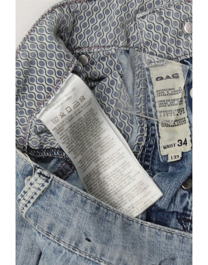 Vaqueros ajustados desgastados para hombre Gas W34 L32 Algodón azul