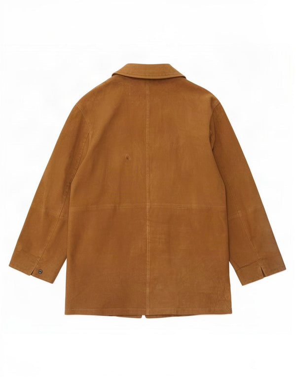 Vintage Womens Suede Overcoat UK 16 Large Beige