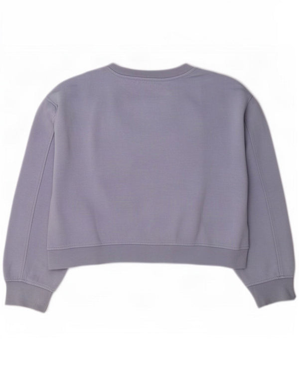 Zara Mujer Crop Sudadera Jumper UK 46 Grande Algodón Púrpura