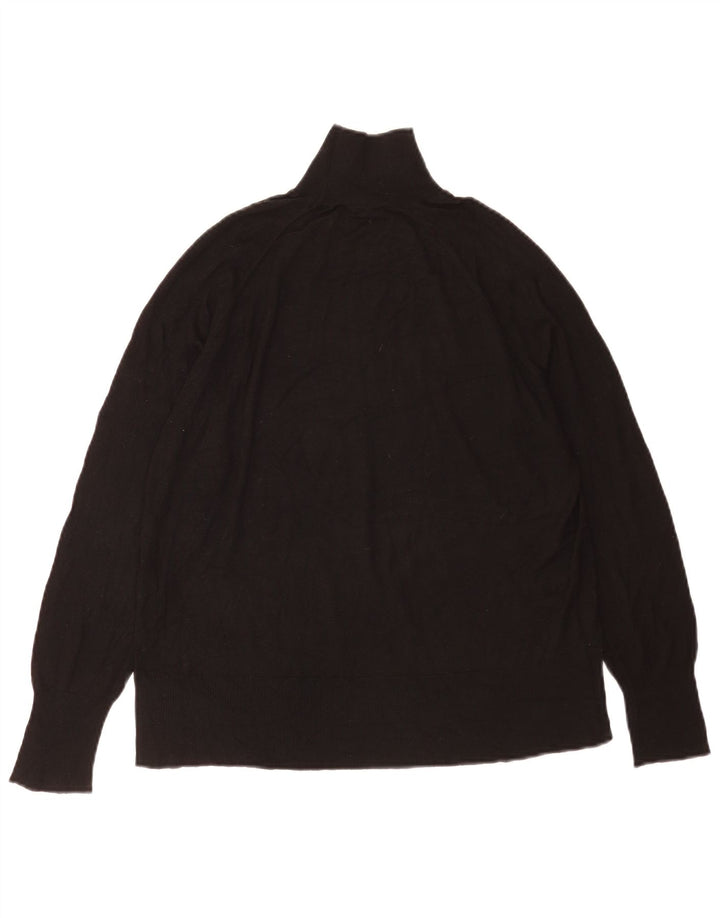Zara Mujer Suéter De Cuello Alto De Gran Tamaño UK 10 Small Negro