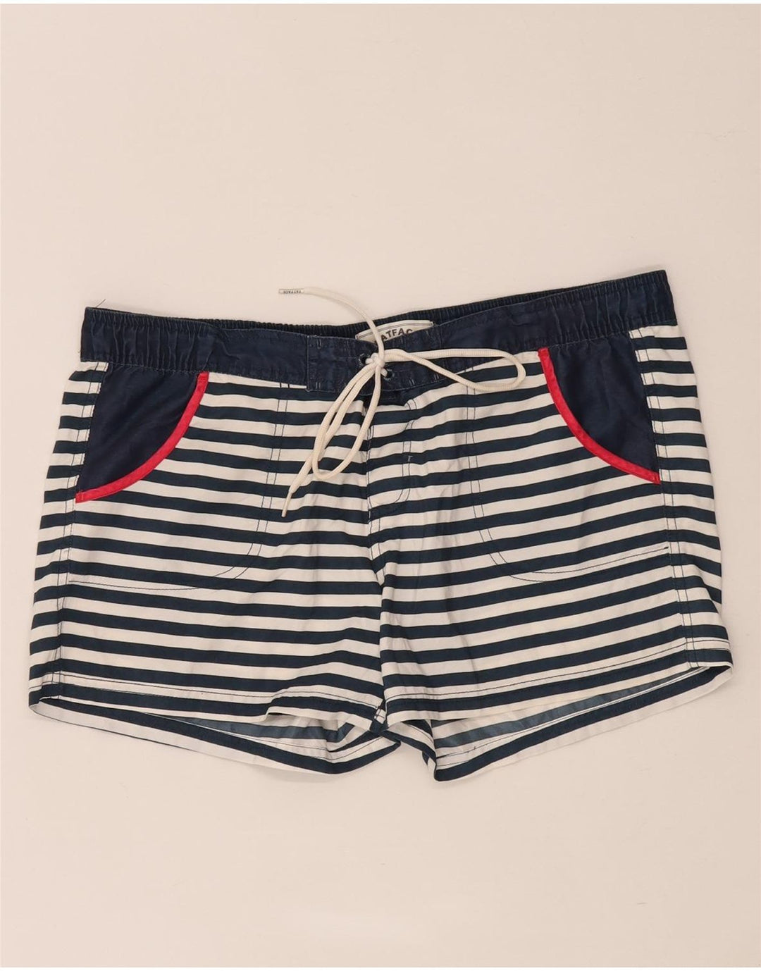 Bañador para mujer Fat Face UK 40 Grande Poliéster a rayas azul marino