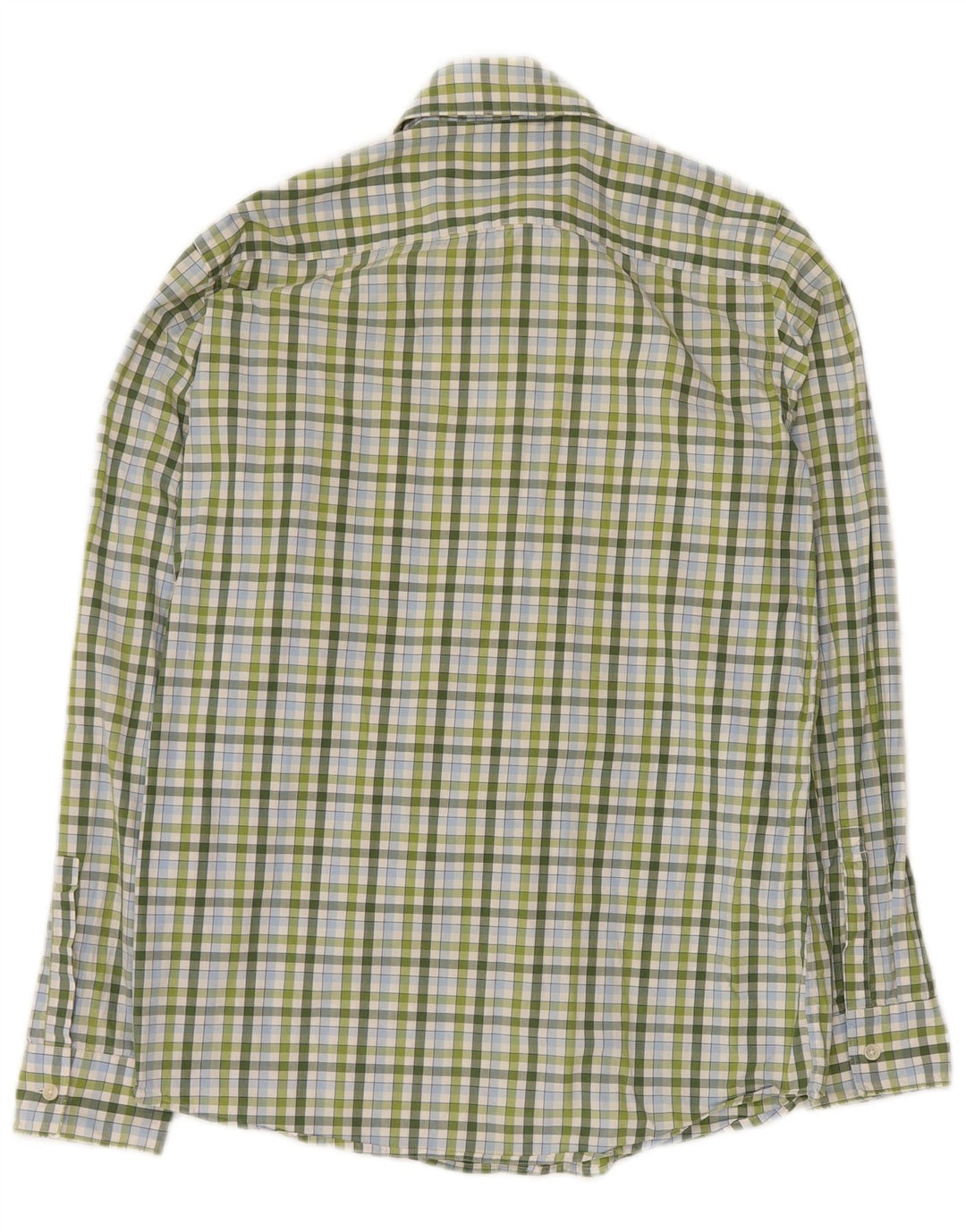 Camisa HUGO BOSS Hombre Small Verde Cuadros Algodón