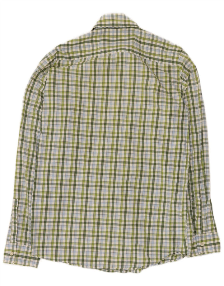 Camisa HUGO BOSS Hombre Small Verde Cuadros Algodón