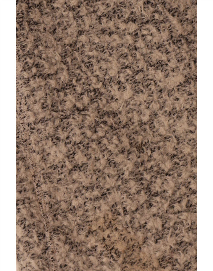 Zara Mujer Abrigo Extragrande UK 10 Small Lana Moteada Beige