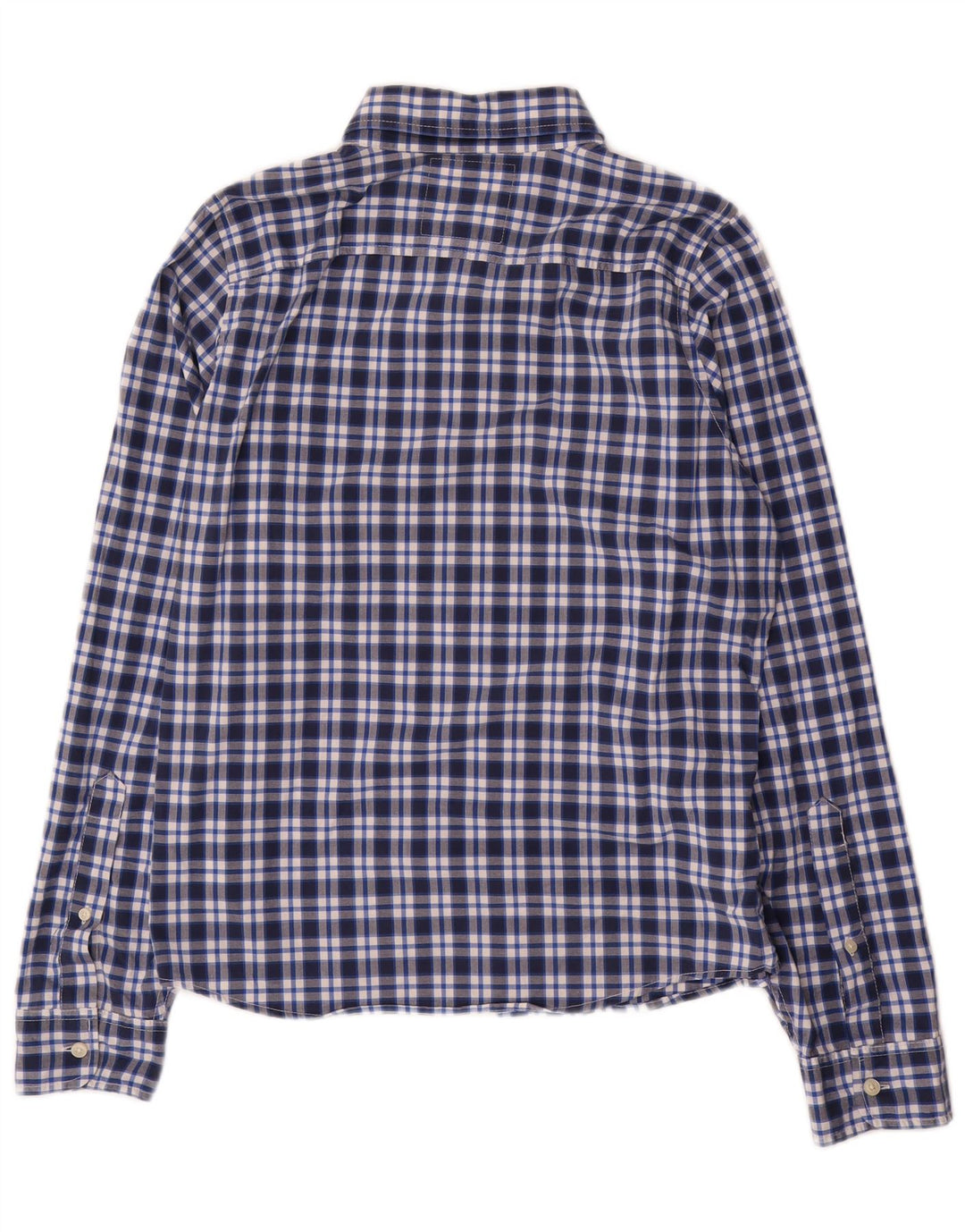 Camisa Hollister Hombre Algodón A Cuadros Azul Marino Mediano