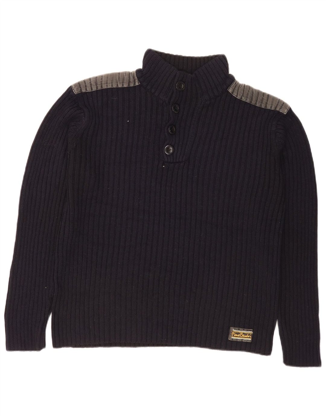 Pierre Cardin Jersey De Cuello Con Botones Para Hombre Pequeño Azul Marino Colorblock