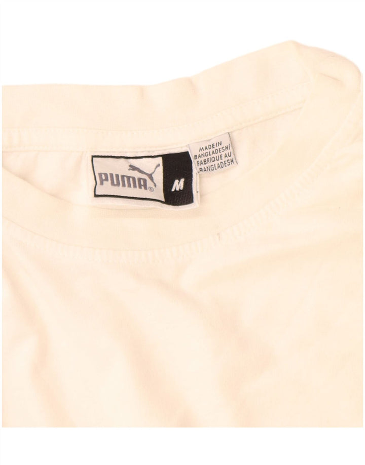 Puma Camiseta gráfica para hombre Top Medium White Cotton