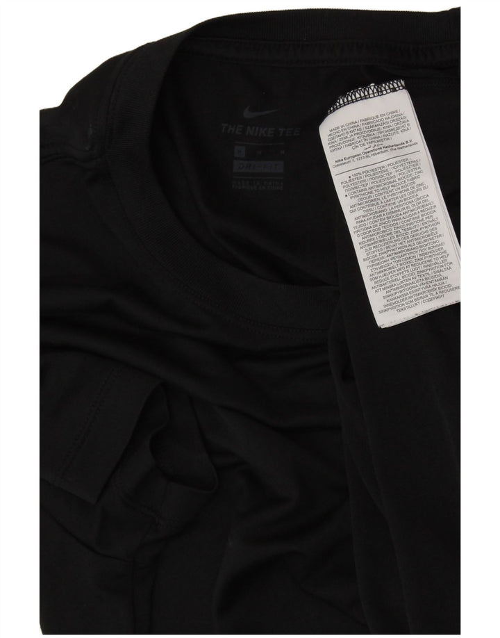 NIKE Mujer Dri Fit Graphic Camiseta Top UK 40 Mediano Negro Poliéster