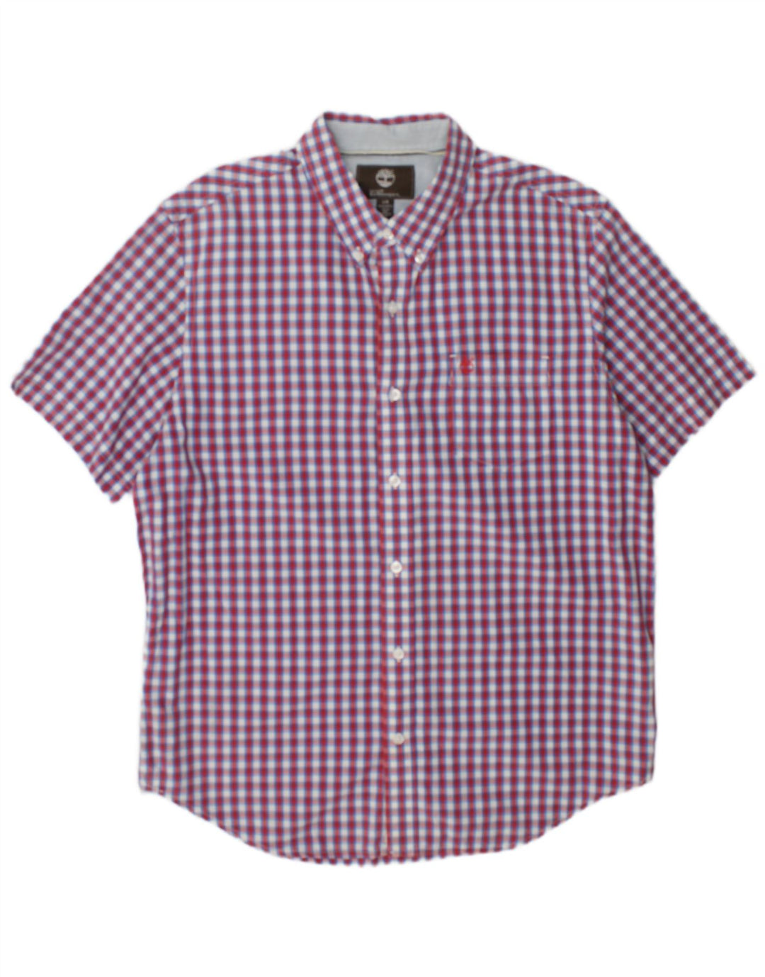 Timberland Camisa Earthkeepers de manga corta y ajuste regular para hombre, cuadros rojos grandes