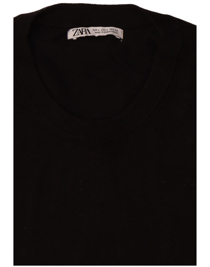Zara Hombre Camiseta Top Grande Negro