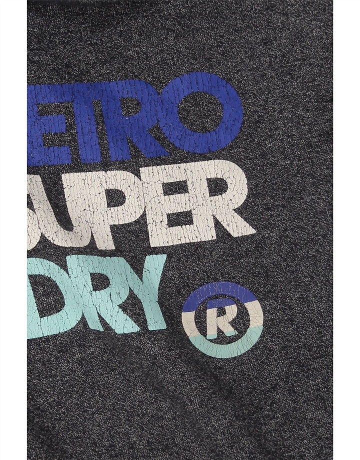 SUPERDRY Suéter con capucha y cremallera gráfica para hombre Algodón azul marino mediano