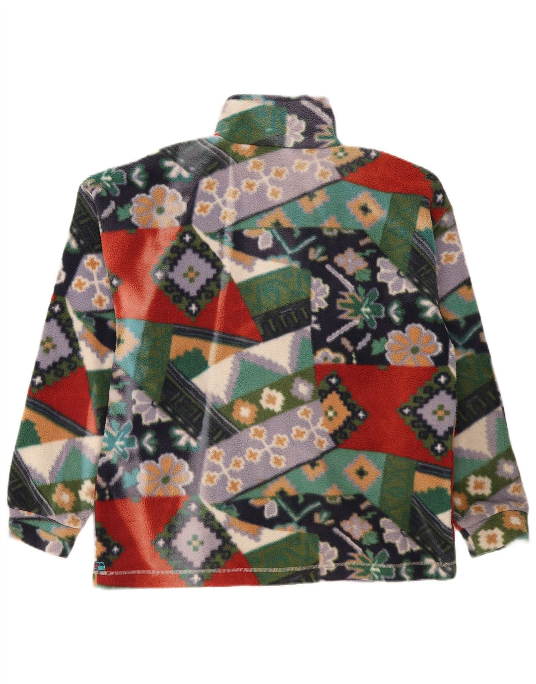 Vintage mujer chaqueta de lana Reino Unido 14 medio multicolor geométrico