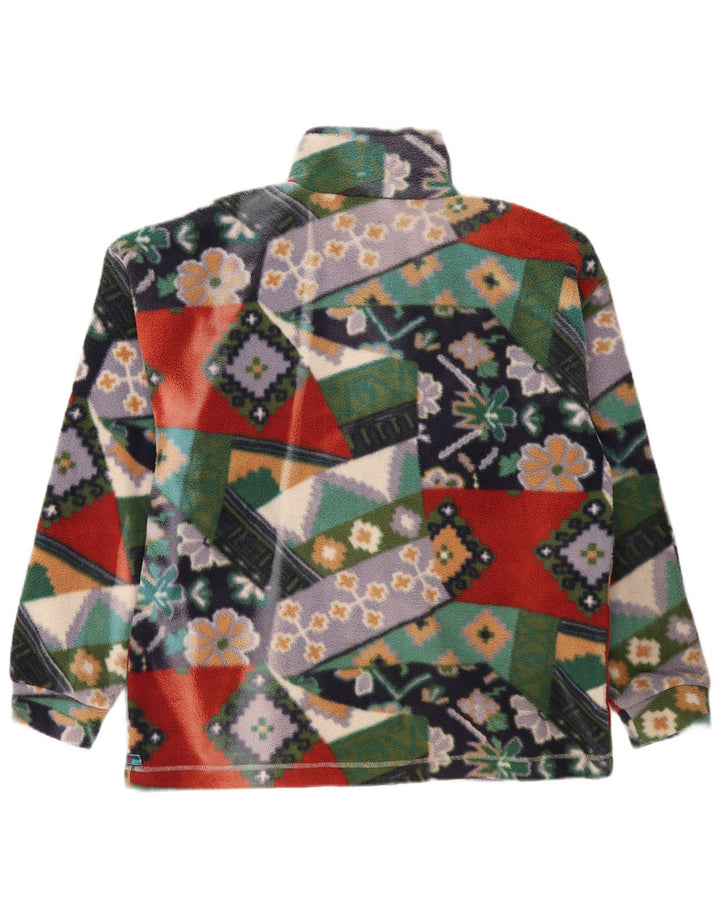 Vintage mujer chaqueta de lana Reino Unido 14 medio multicolor geométrico